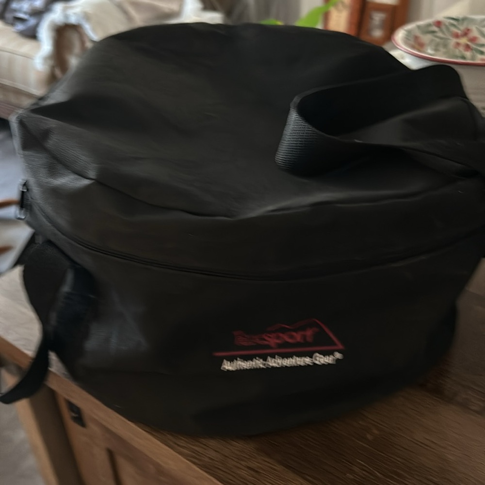 12" Zippered Dutch Oven Cover with zipper and handles. Texsport brand.
